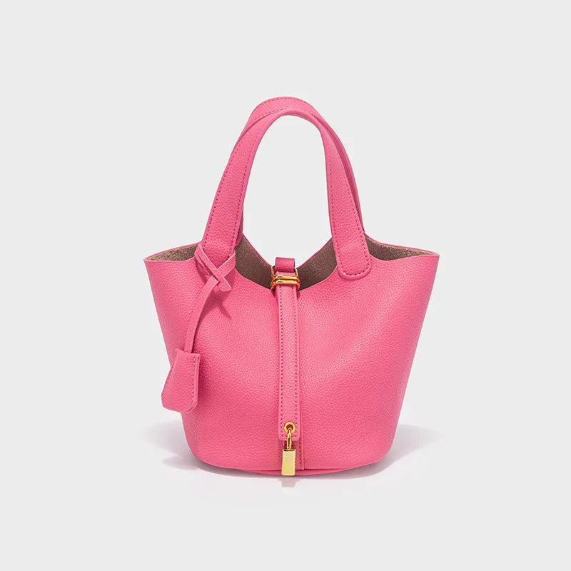 Classic Vegetable BasketpuWomen's Handbag Simple Bucket Bag Mother Bag Fashion Versatile Women's Bag Cross-border