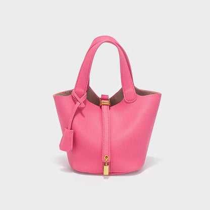 Classic Vegetable BasketpuWomen's Handbag Simple Bucket Bag Mother Bag Fashion Versatile Women's Bag Cross-border