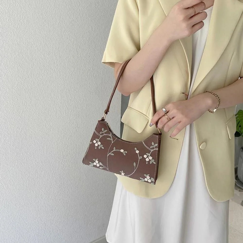 Elegant Small Handbag For Girls PU Leather Purse Wallets Shoulder Bags Women Underarm Bag Mini Messenger Bags Korean Handbag