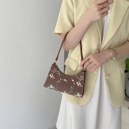 Elegant Small Handbag For Girls PU Leather Purse Wallets Shoulder Bags Women Underarm Bag Mini Messenger Bags Korean Handbag