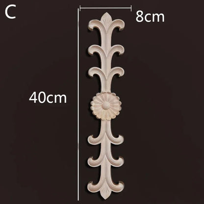 Wooden Furniture Appliques Luxury Living Room Decoration Home Decor Antique Onlays Mouldings Unique Natural Floral Wood Carved
