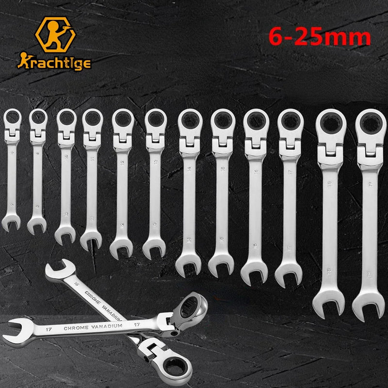Krachtige Multi-functional 6-25mm Ratchet Wrench with Flexible Head Perfect for Car and Hand Tool Jobs