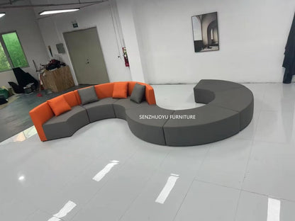 Modern S-Shape Sectional Sofa Set for Home Office for Hotels Public Areas Restaurants Durable PU Leather Cover