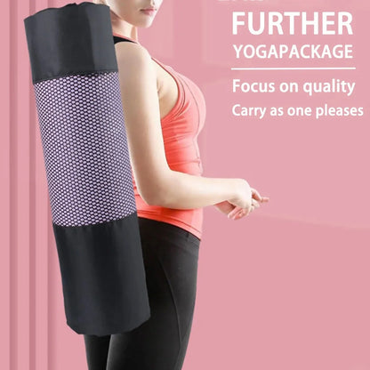 1 Breathable Yoga Mat Storage Mesh Bag - Durable Oxford Fabric, Black with Shoulder Strap, Perfect for Everyday Use and Fitness