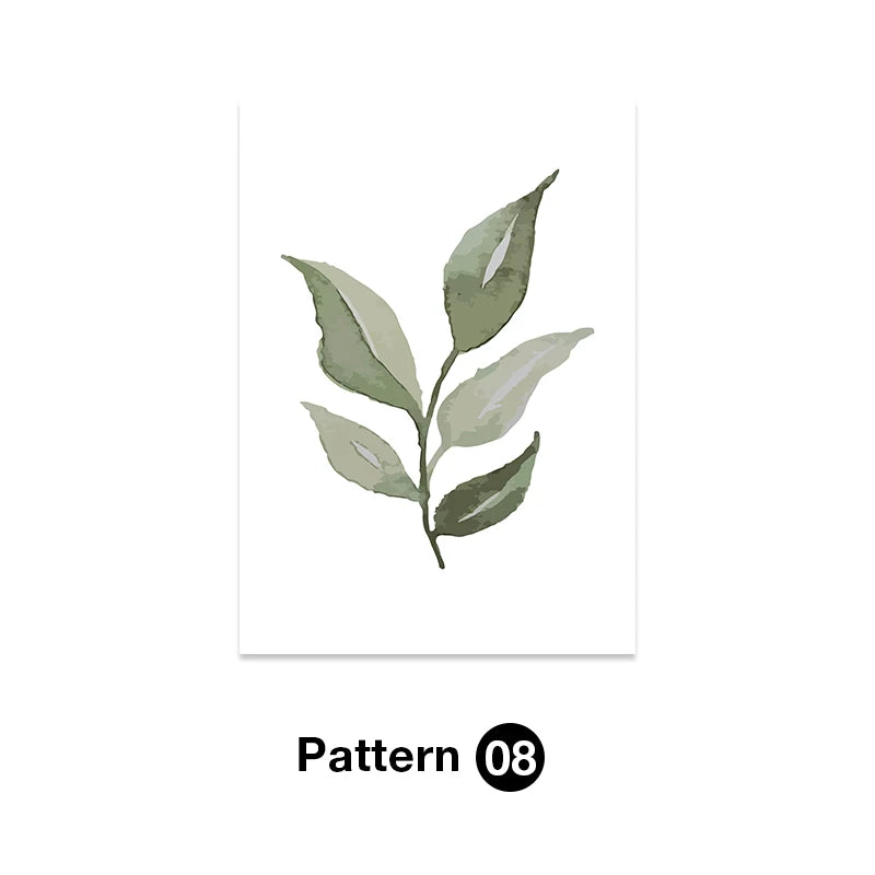 Nordic Home Decor Peace Nature Green Botanical Wall Posters and Prints Canvas Painting Art Pictures for Living Room Wall Decor