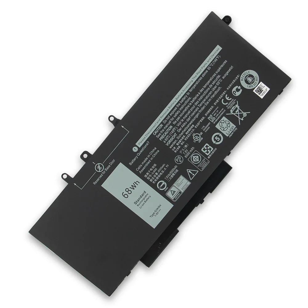 Replacement Battery For DELL Latitude 15 5591 5280 5290 5480 5490 5580 5590 3520 3530 M3520 M3530 P27S GJKNX Batteries 68Wh