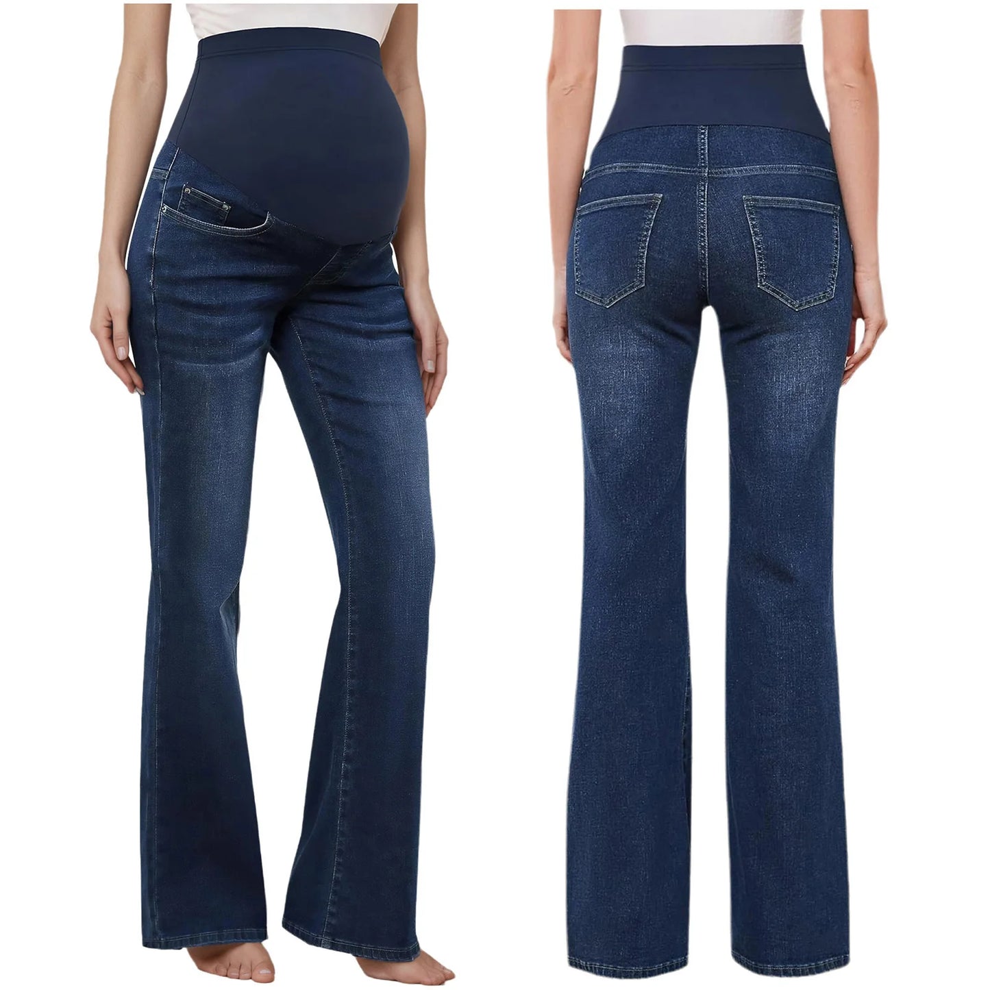 Pregnant Women Jeans High Waist Support Belly Maternity Hip Lifting Elastic Denim Pants Shorts for Daily Work Street Loungewear