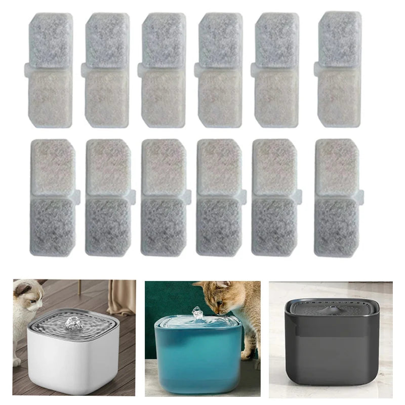 KEMORELA 12PCS Cat Water Fountain Filter Pet Fountain Replaced Filter Accessories Pet Supplies