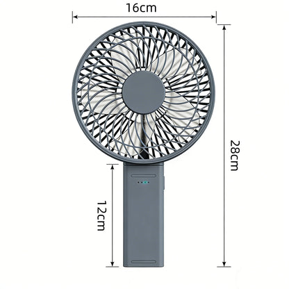 Portable Handheld Fan Rechargeable Fan 4000mAh 180° Adjustable 4 Speed Wind Foldable Fan Quiet Personal Fan Desktop Fan for Tent