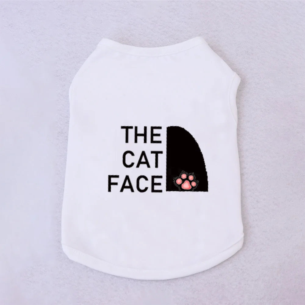 1 Pc Pet Vest, Text Print Summer Breathable Cat Clothing, Siamese, Ragdoll Silver Tabby vest