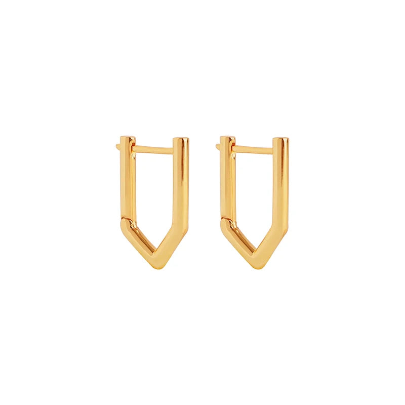 TIANDE Gold Color Classic Punk Hoop Earrings for Women Zircon Smooth Piercing Huggies Earrings 2024 Fashion Jewelry