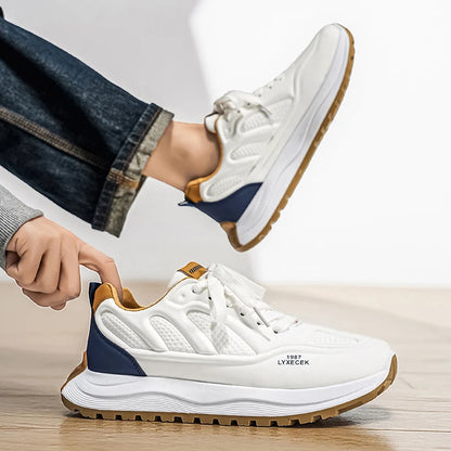 Men Shoes Fashion Male Shoes ﻿ Green Thick Sole Platform Wave Shoes Student Sneakers Increase Height Men Walking Shoes