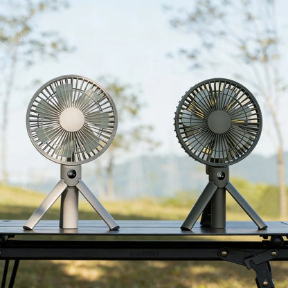 XIAOTREE Portable Handheld Rechargeable Fan LED Digital Display 180°Adjustable Rechargeable Fan 4 Speed Wind Camping Tripod Fan
