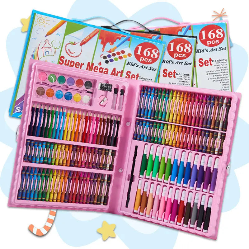 Children's Painting 색칠공부 Full Set Brushes Art Tools Gift Box Set Developing Children's Create Draw Interests  Art Supplies