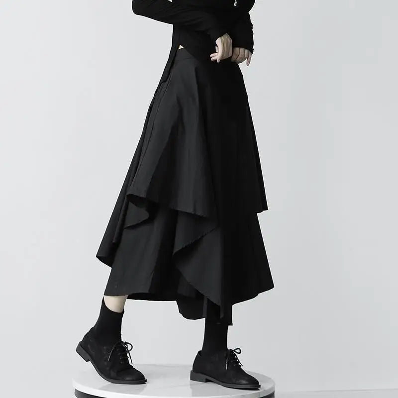Asymmetrical Skirts Women Fashion Korean Elegant Sweet Females Design High Waist Lovely Solid Casual Summer Clothes Vintage New