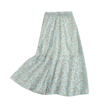 Women's Fashion And All-match Spring And Summer Casual Retro Temperament Floral Printed Skirt Falda Larga Elegante Para Mujer