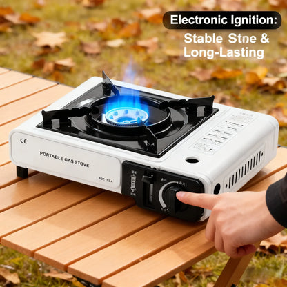 Portable Outdoor Gas Stove, Suitable for Camping, Barbecuing, Hiking, Backyard Cooking, and Home Use Windproof Ring Not Included