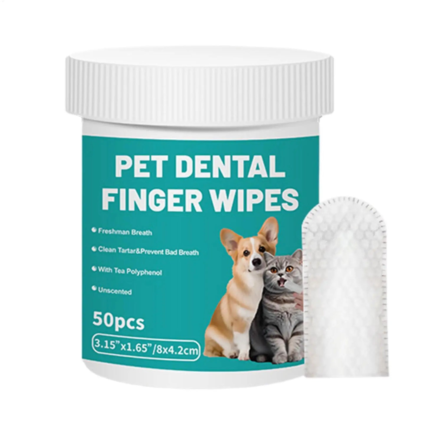 Pet Cleaning Dog Teeth Finger Wipes 50pcs Refreshing Dog Teeth Brushing Wipes Pet Supplies Dog Cat Bad Breath Wipes For Camping