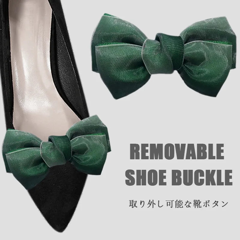 1 Pc Accessories High Heel Gauze Removable Charm Buckle Shiny Clips Shoe Decorations Clip Bow Ribbon