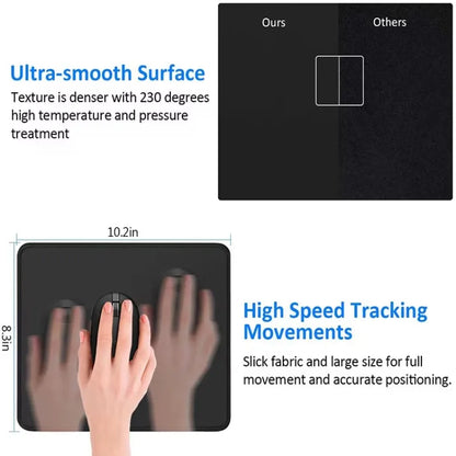 Solid black small mouse pad, desktop pad, computer accessory, rubber anti-slip office pad, suitable for office work and gaming,