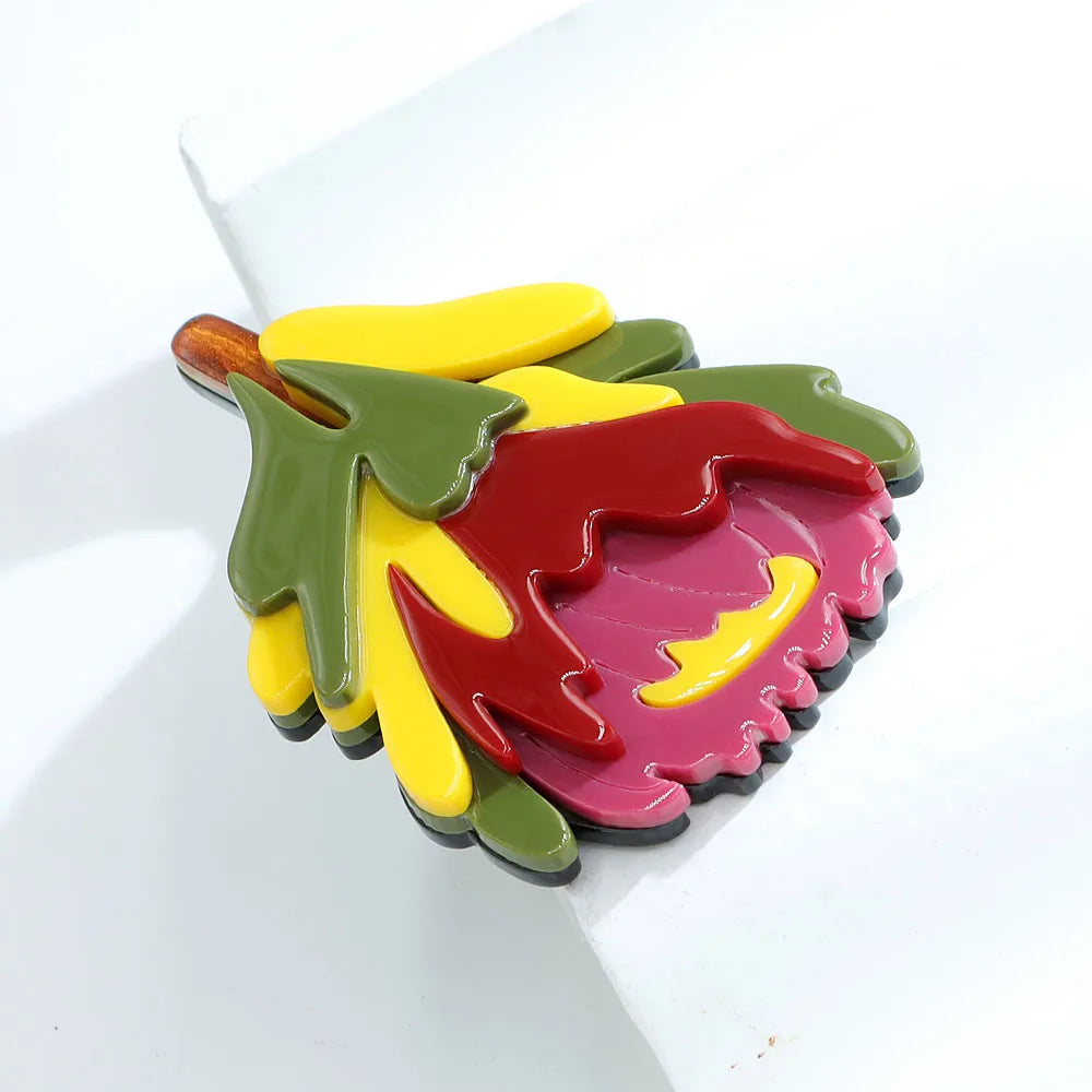 CINDY XIANG Acrylic Handmade Large Flower Brooch Summer Fahsion Jewelry