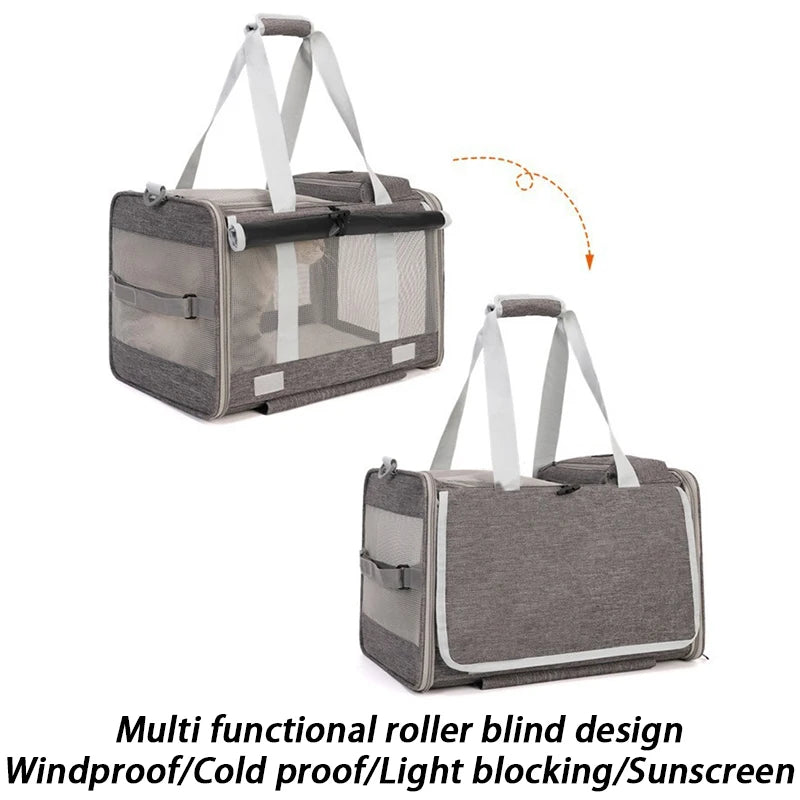 Outdoor Pets Strollers on Wheels Small Dog Cat Luxury Strollers Travel Cheap Cute Foldable Pets Trolley Carrier Breathable