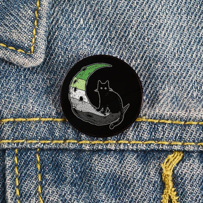 Lapel teacher tote Bag backpacks Badge Cartoon gift Pines Brooch for women Non Binary Pride cat Pins Custom cute Pines Shirt
