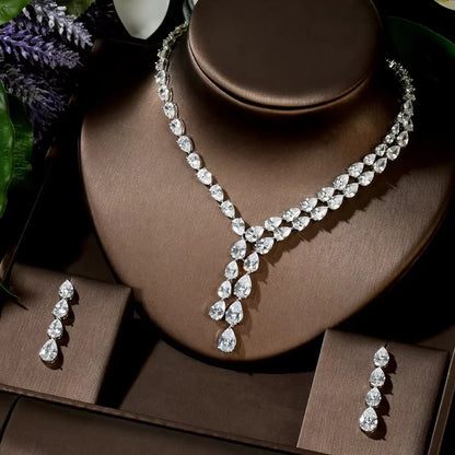 Shiny Fine Black Jewelry Necklace Earrings Bracelet Women's Costume Decoration Set Holiday Wedding Bridal Everyday Gift M-1022