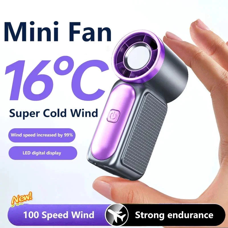 Mini Handheld Fan 3600mAh High-Speed Portable Turbo Pocket Fan for Outdoor Travel