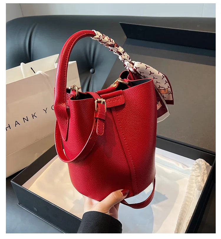 Hot Selling Simplicity High-end Women's Crossbody Bag PU Material Versatile Bucket Bag Fashion Handbag Commuting