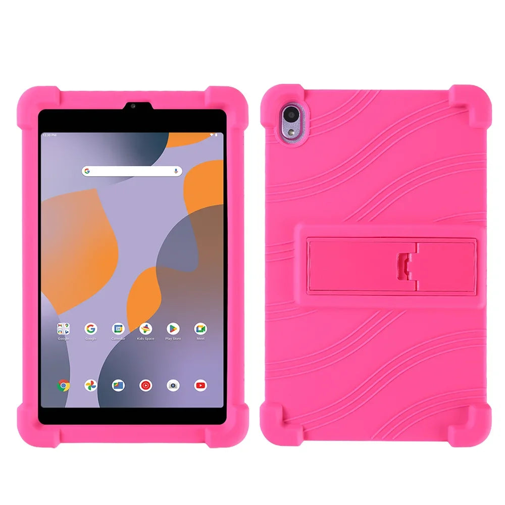 For Walmart ONN 8-inch 100135923 Tablet Case 2024 Shockproof Air Cushion Soft Silicone 8-inch Adjustable Stand Protective Case