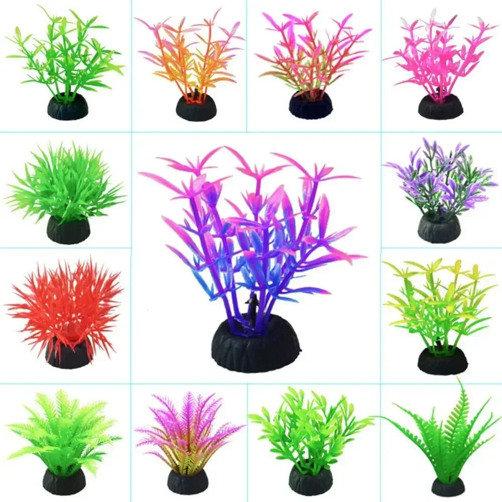 Vibrant Artificial Seaweed Aquarium Plants - Diverse & Lifelike Fish Tank Landscaping Decor