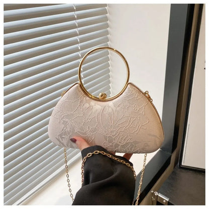 Fashion Polyester Fiber Evening Bags Elegant Chain Shoulder Bag Clutch Handbag Women