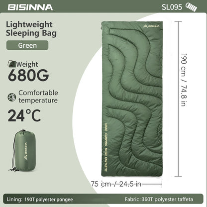 BISINNA Ultralight Camping Sleeping Bag Spring Summer Backpacking Sleeping Bag Large Quilt for Outdoor Hiking Beach