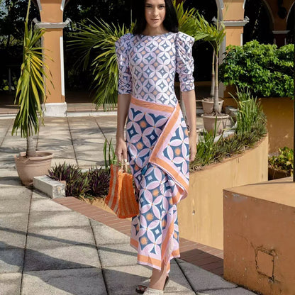New Women's Swimwear Split Sports Skirt-Style Long-Sleeved Sunscreen Swimsuit Swimming Class Thai Thin Two-Piece Bathing Suit
