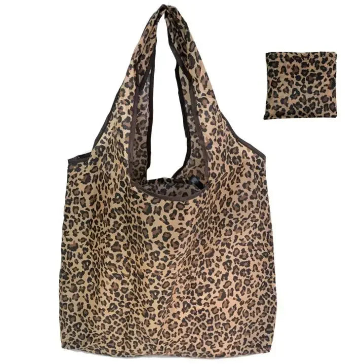 Reusable Shopping Bag Women Cute Fish Cart Flower Print  Nylon Foldable Grocery Bag Creative Eco-Friendly Tote Bag Lightweight