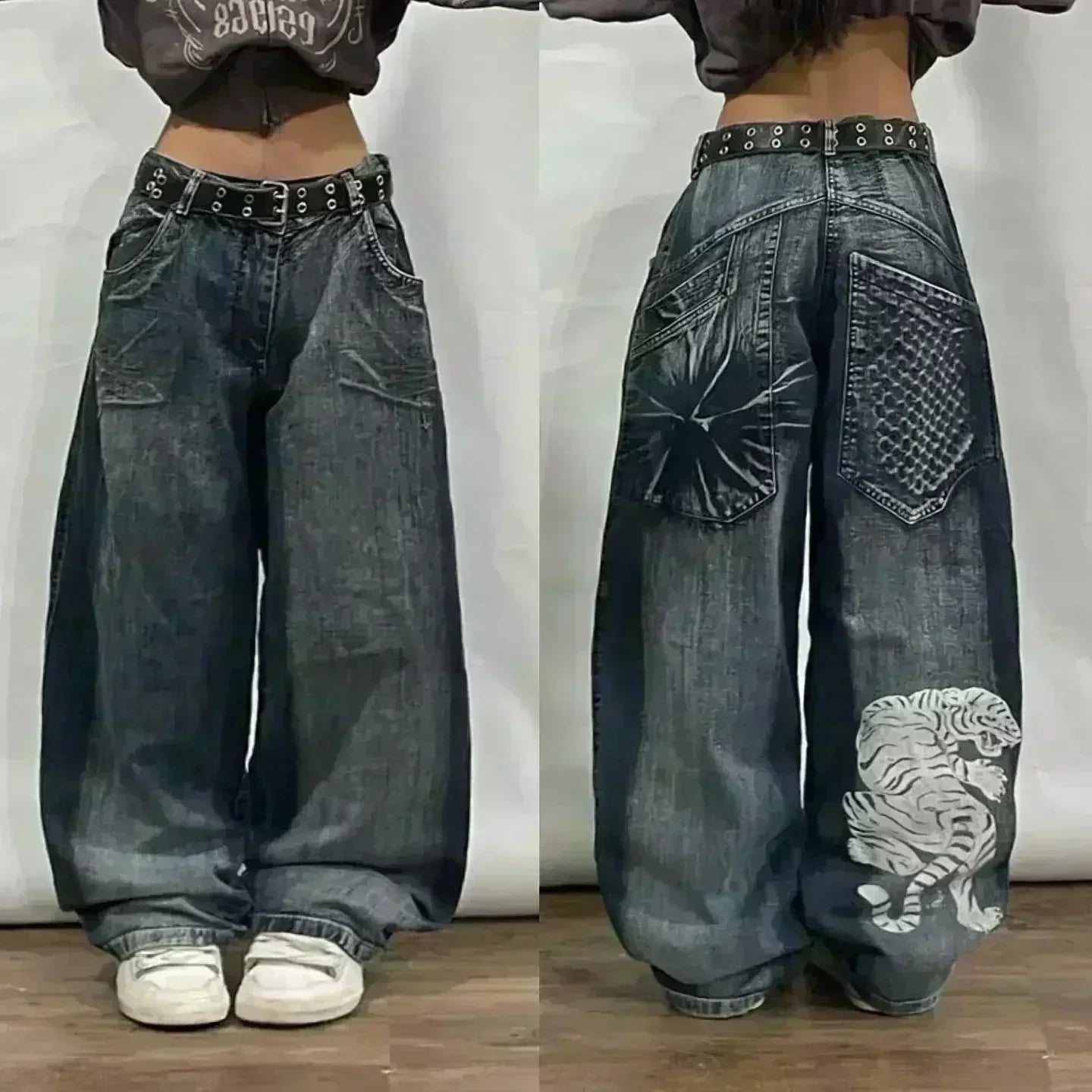 American Fashion Trend Joker Best Sell Special Spot Jeans Women Street Y2K New Punk Oversized Wide-leg Pants Unisex Casual Jeans