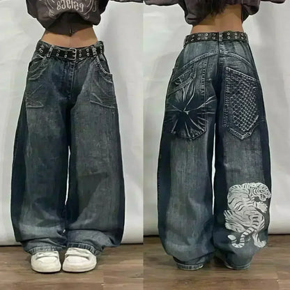 American Fashion Trend Joker Best Sell Special Spot Jeans Women Street Y2K New Punk Oversized Wide-leg Pants Unisex Casual Jeans