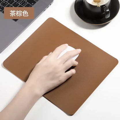 26X21cm Mouse Pad Universal Anti-slip Gaming Mouse Mat PU Leather Waterproof Cup Mats Coaster Laptop Desktop Mousepad