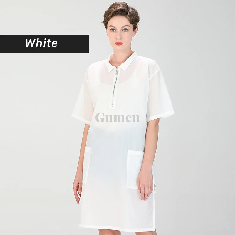 Short Sleeve Dog Grooming Clothing Summer Pet Groomer Work Clothes Waterproof Pet Shop Uniform Hair Salon Smock Hairdresser Robe