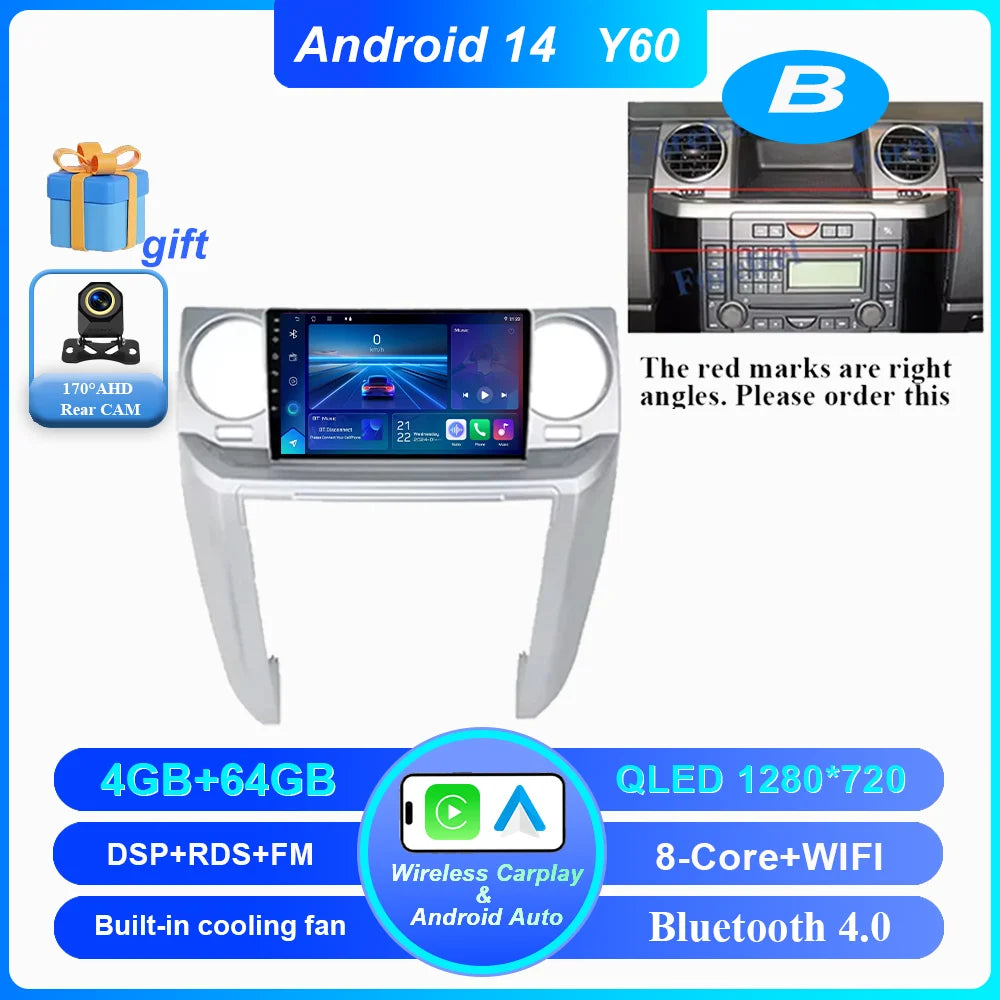 Car Android 16 GPS Navigation For Land Rover Discovery 3 2004 -2009 Auto Radio Stereo Multimidia Video Player Carplay NO 2DIN 4G