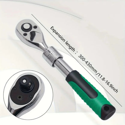 Ratchet Wrench 72 Tooth Telescopic 1/4 3/8 1/2 Inch Socket Automotive Nut Reversible Drive Wrench Mechanical Hand Repair Tool
