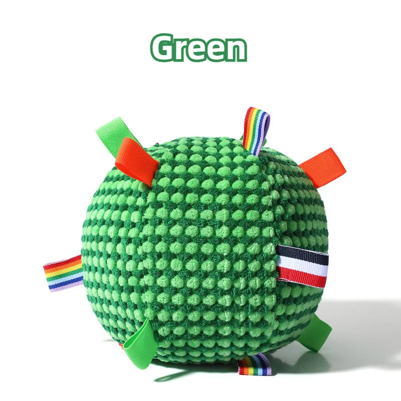 Pet Toy Ball Dog Chew Toy Interactive Tough Durable Colorful Ribbon Pet Playing Toy for Small Medium Large Dogs Stress Relief