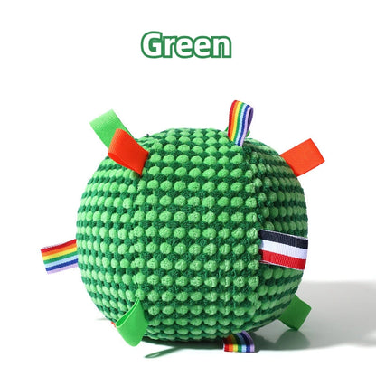Pet Toy Ball Dog Chew Toy Interactive Tough Durable Colorful Ribbon Pet Playing Toy for Small Medium Large Dogs Stress Relief