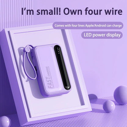 Lenovo 30000mAh Power Bank BuiIt in 4 Lines Super Fast Charging Large Capacity Portable External Battery for All Phones Android