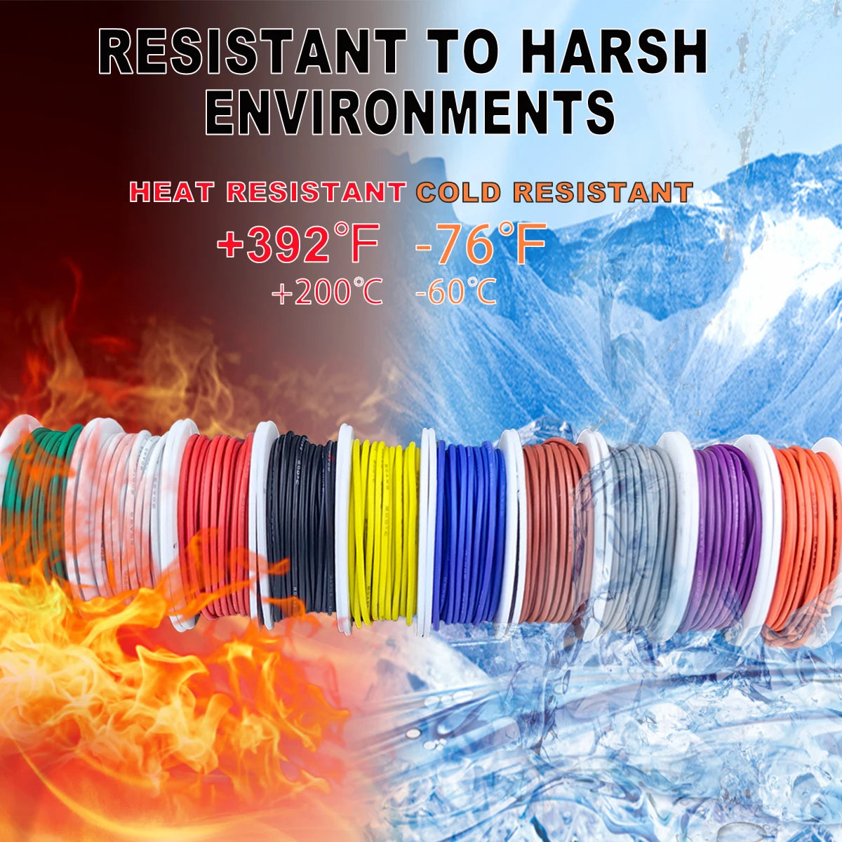 10 Colors in One 16-18-20-22-24-26-28-30 Gauge Silicone Electrical Wire 22 AWG Stranded Tinned Copper Hookup Wire Kit with Tools