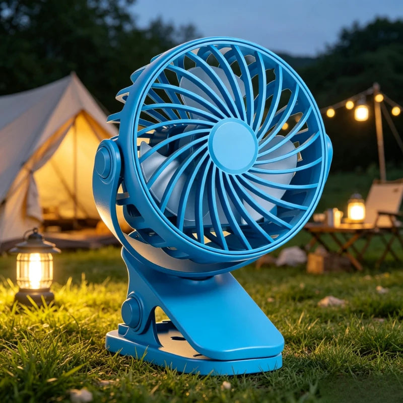 Portable USB Rechargeable Fan, Silent Strong Airflow Desktop Clip Fan, Mini Personal Fan for Student Dormitory Car Indoor