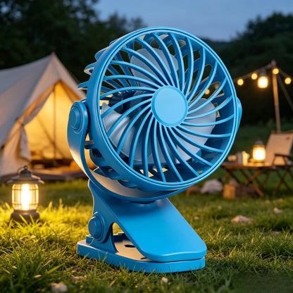 Portable USB Rechargeable Fan, Silent Strong Airflow Desktop Clip Fan, Mini Personal Fan for Student Dormitory Car Indoor