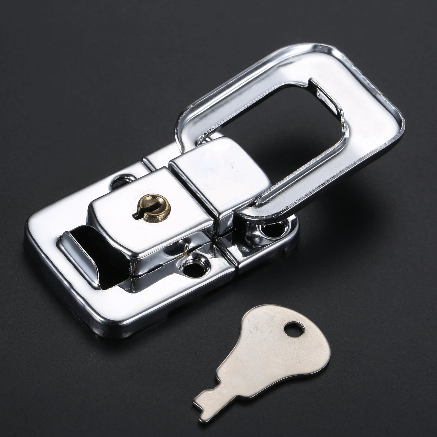 1set Suitcase Toggle Catch Hasp with Keys Safety Metal Square Locker 48*31mm Spring Latch Briefcase Luggage Air Flight Case