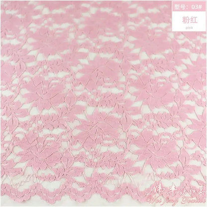 Lace Fabric Elastic By The Meter for Needlework Curtains Dresses Skirts Clothes DIY Sewing Comfortable Soft Cloth Red White Blue